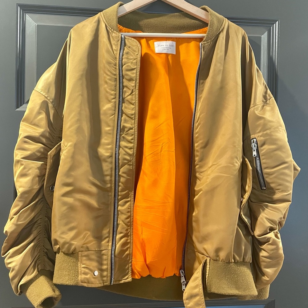 Fear Of God 4th collection gold bomber jacket - large